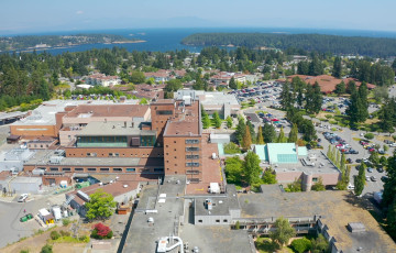 Aerial view of Nanaimo Regional General Hospital